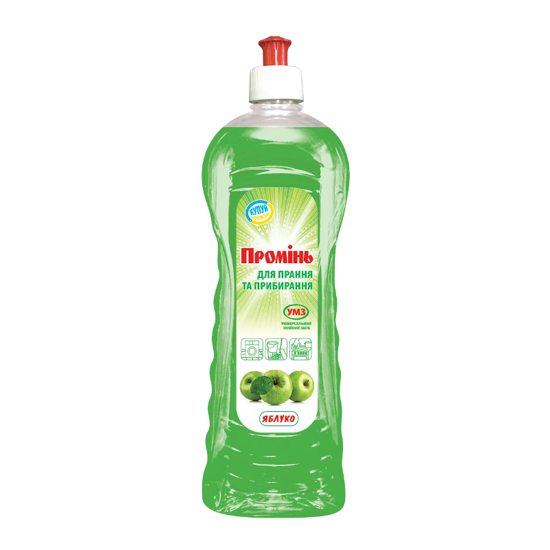 Засіб для миття підлоги ПРОМІНЬ Яблуко, універсальний, 1 л